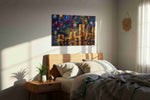 The Golden Fortune Symphony fortune canvas print, displayed in a bedroom