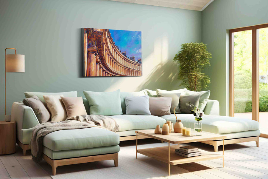 Curved Elegance of Bath geometric canvas print, hanging on wall