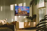 Eternal Dusk at the Colosseum urban canvas print in a hung canvas mockup