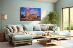 Eternal Dusk at the Colosseum urban canvas print, hanging on wall
