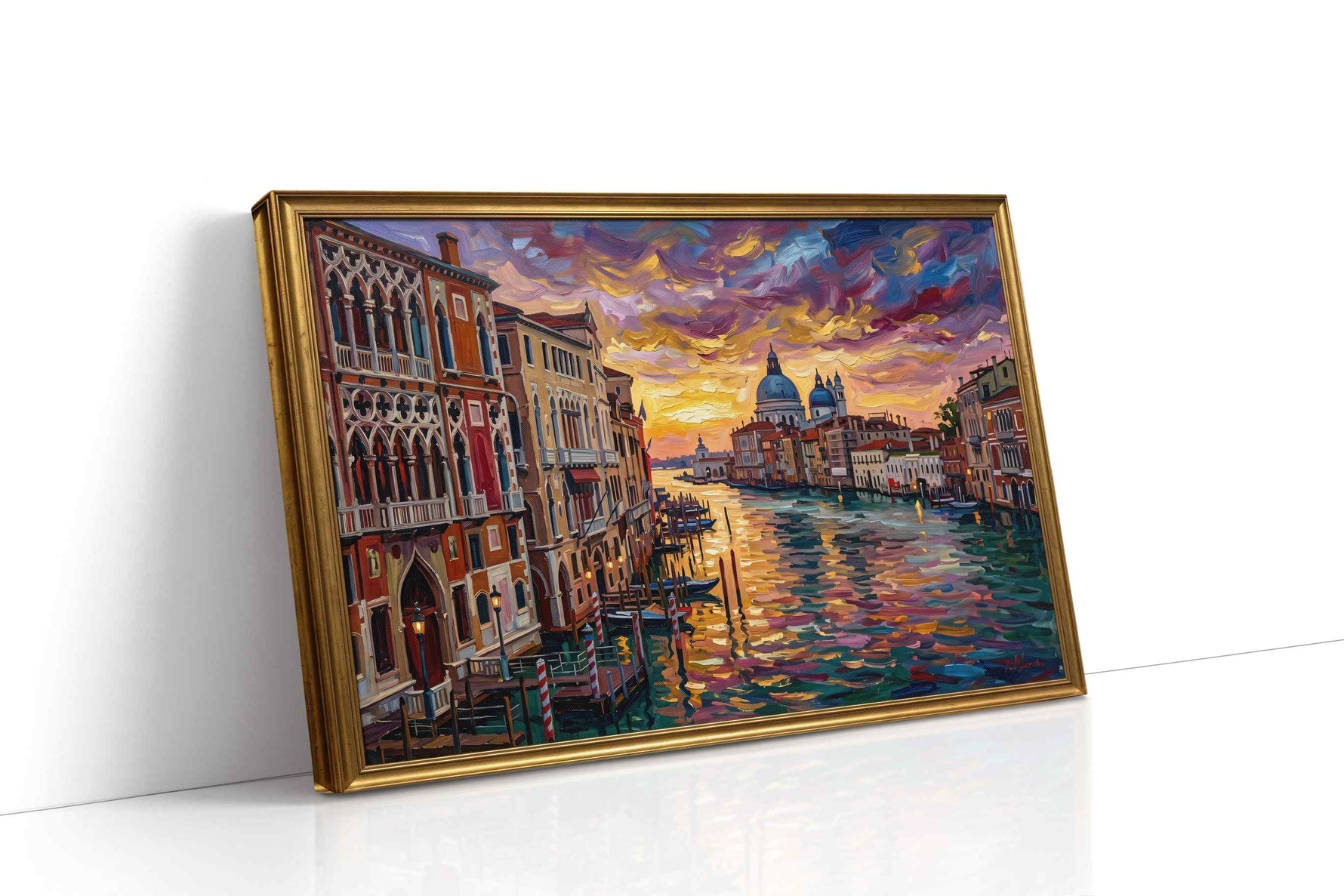 Eternal Sunset on Venetian Waters landmarks canvas print, gallery-wrapped, ready to hang