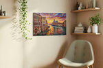 Eternal Sunset on Venetian Waters landmarks canvas print, hanging on wall — view 3