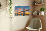 Luminescent Cityscape Crossing landmarks canvas print, hanging on wall — view 2