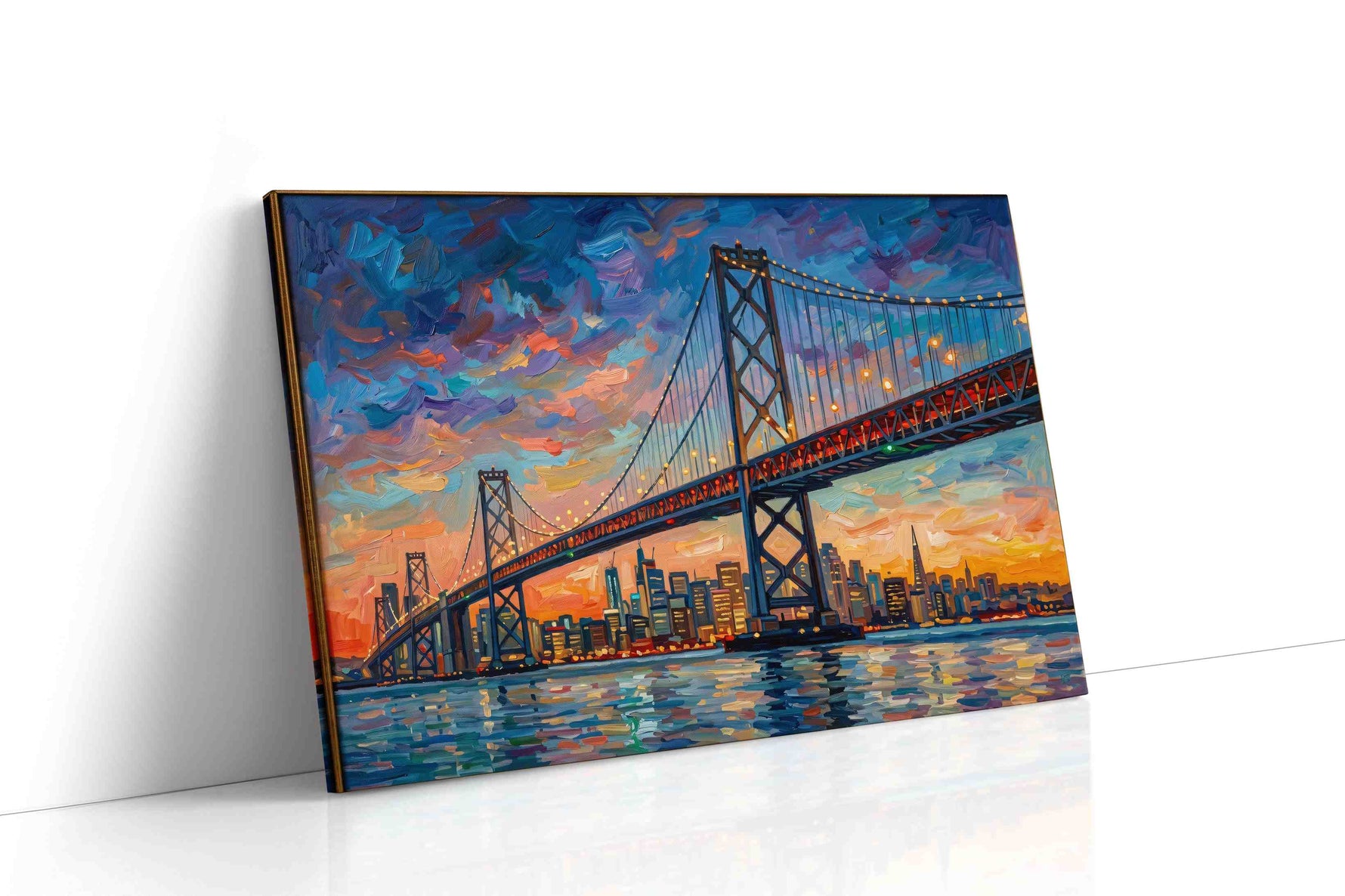 Luminescent Cityscape Crossing landmarks canvas print gallery-wrapped landscape canvas studio shot