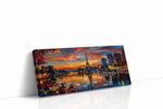 Parisian Sunset Symphony landmarks canvas print gallery-wrapped landscape canvas studio shot