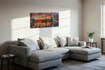 Parisian Sunset Symphony landmarks canvas print, displayed in a living room