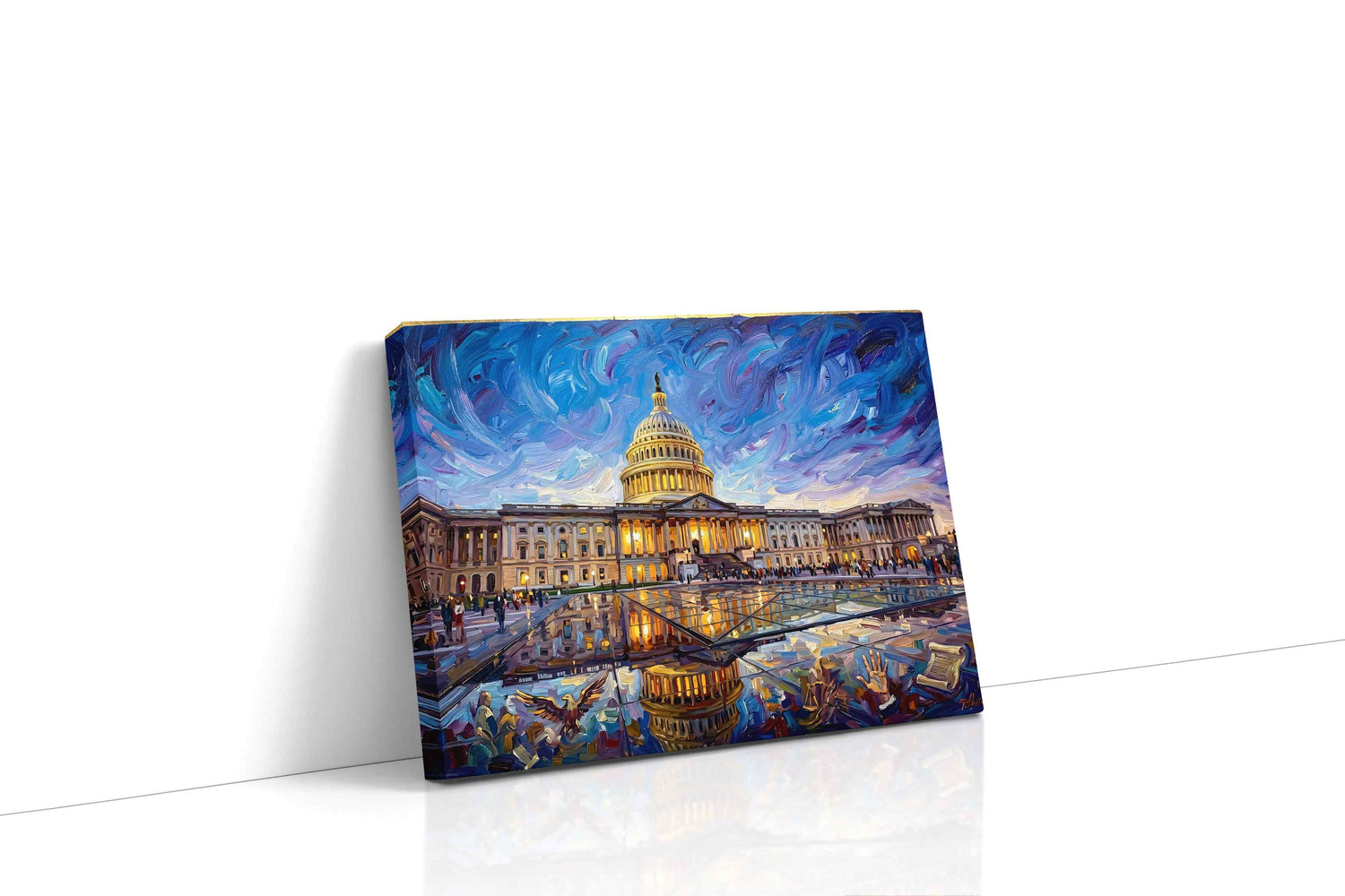 Reflections of Democracy landmarks canvas print, gallery-wrapped, ready to hang