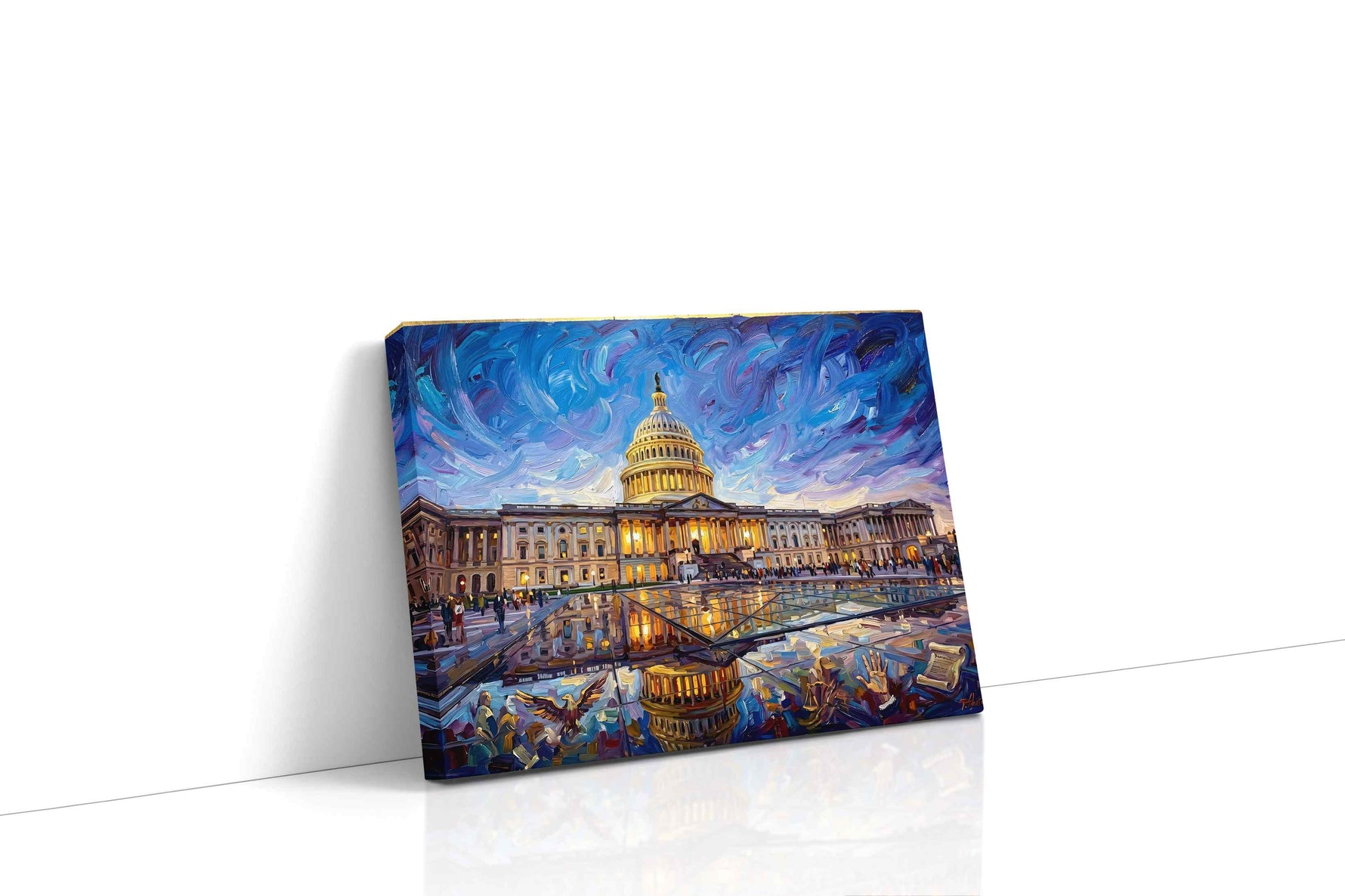 Reflections of Democracy landmarks canvas print, gallery-wrapped, ready to hang