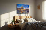 Reflections of Democracy landmarks canvas print, displayed in a bedroom