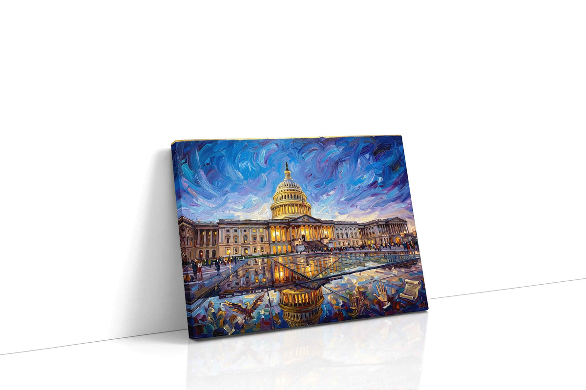 Reflections of Democracy landmarks canvas print gallery-wrapped landscape canvas studio shot