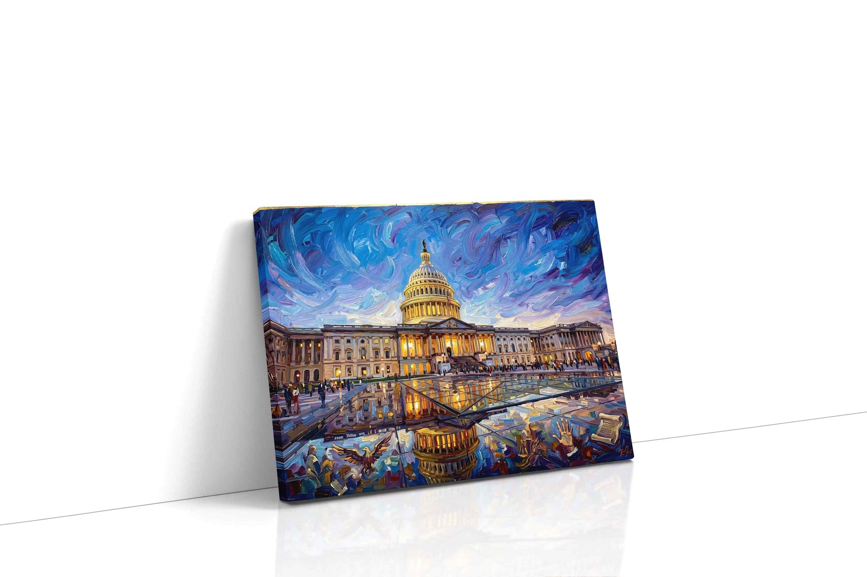 Reflections of Democracy landmarks canvas print gallery-wrapped landscape canvas studio shot