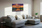 Reflections of Unity landmarks canvas print, displayed in a living room