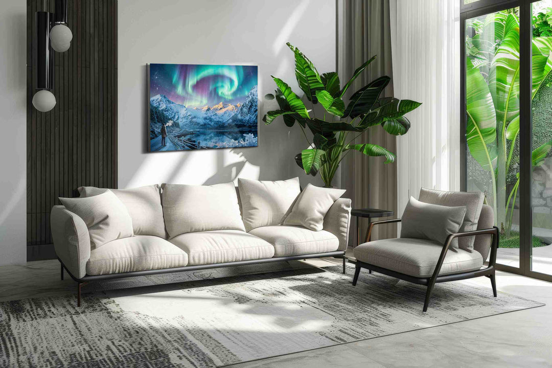 Ethereal Aurora Symphony - Winter, Winter Wall Art, Snow Canvas Print, Seasonal Decor