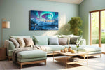 Ethereal Aurora Symphony winter canvas print, hanging on wall