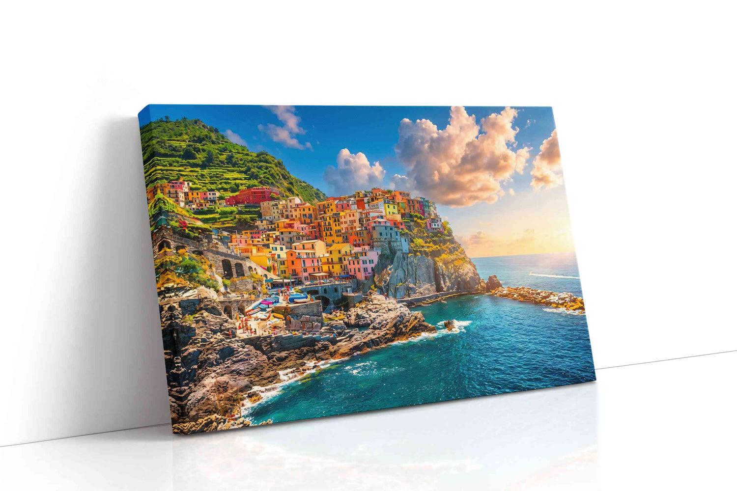 Spectrum of the Cinque Terre summer canvas print, gallery-wrapped, ready to hang
