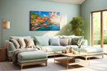 Spectrum of the Cinque Terre summer canvas print, hanging on wall