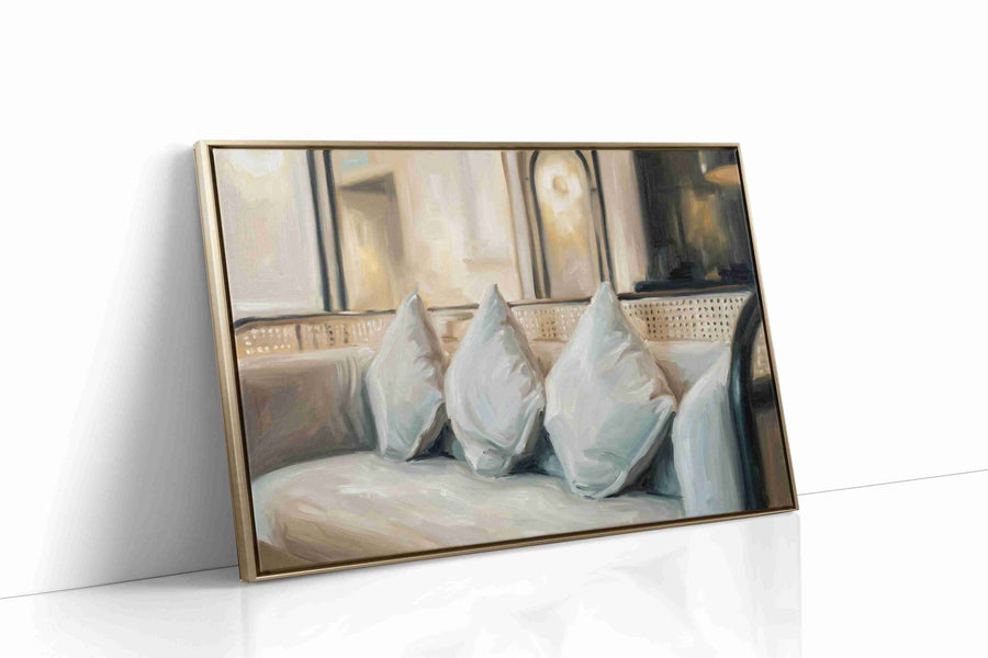 Tranquil Sofascape minimalist canvas print gallery-wrapped landscape canvas studio shot