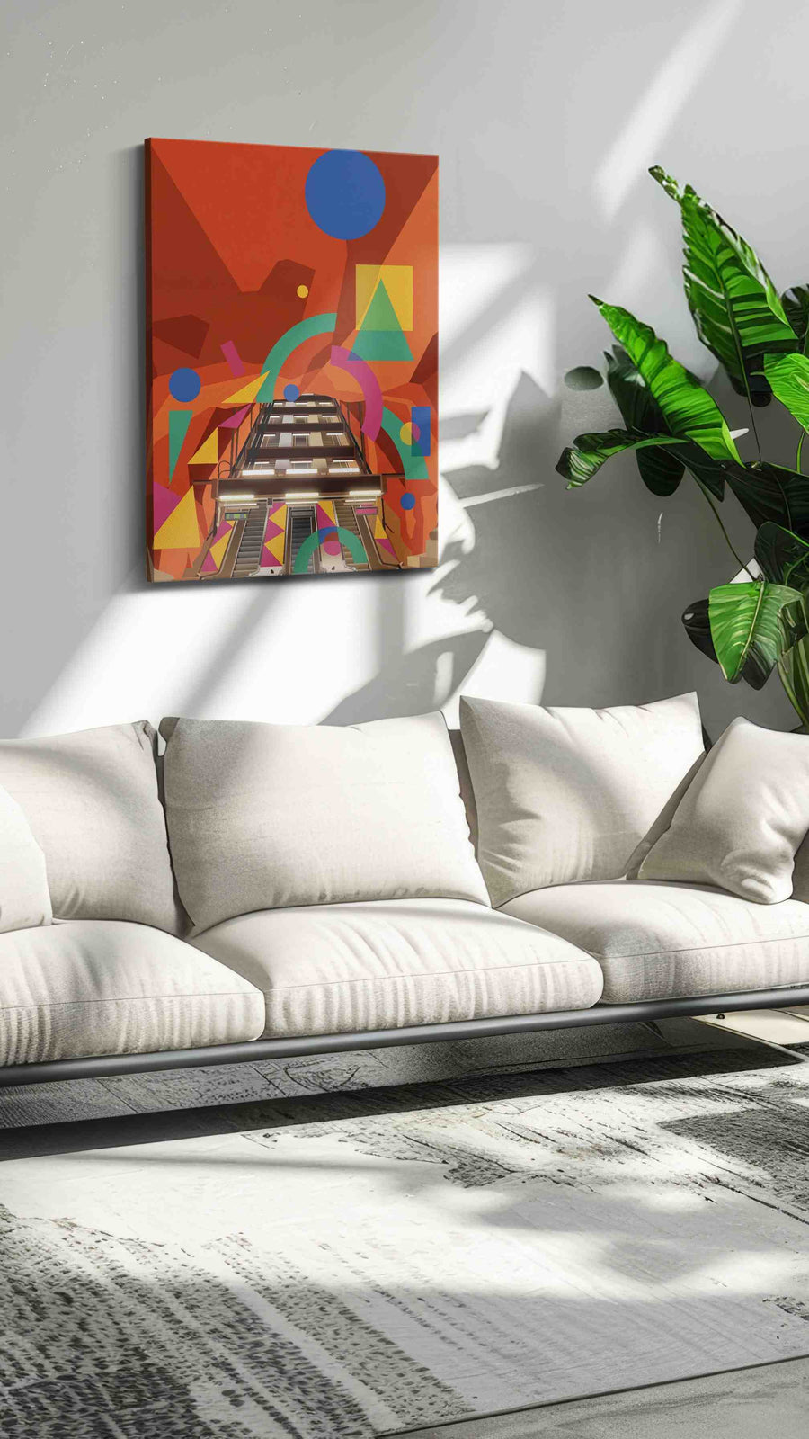Chromatic Ascent modern canvas print in a modern interior mockup