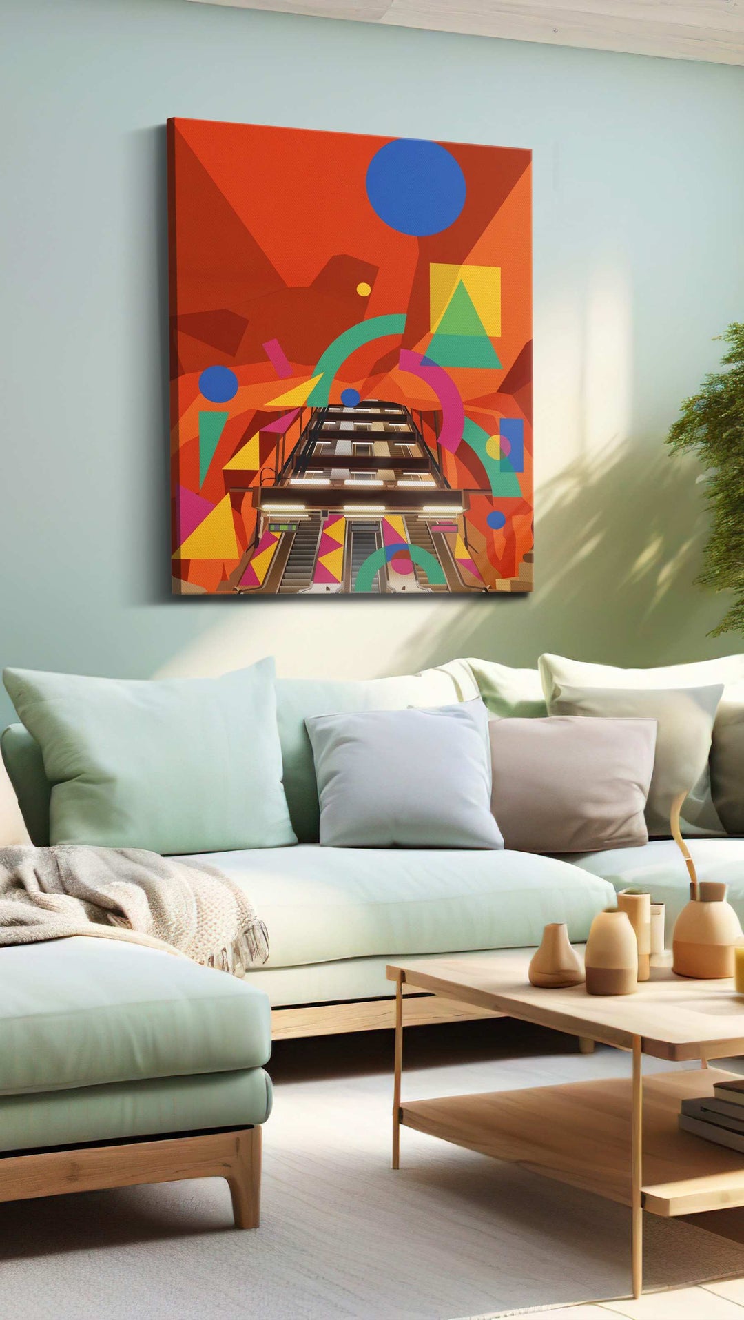Chromatic Ascent - Modern Wall Art, Contemporary Canvas Print, Minimalist Decor