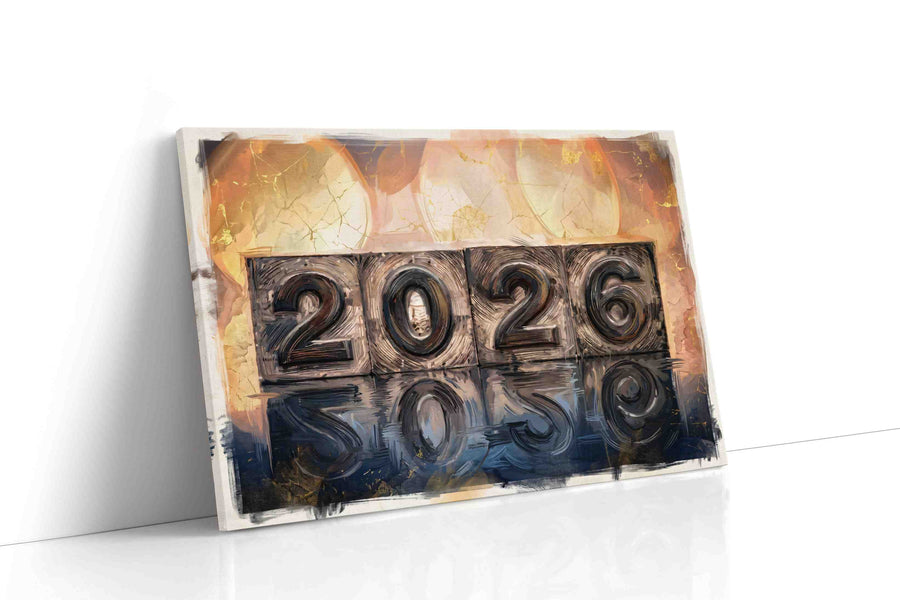 Echoes of Tomorrow typography canvas print, gallery-wrapped, ready to hang