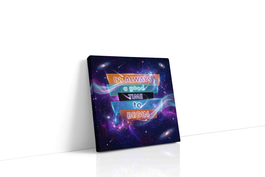 Cosmic Motivation motivational canvas print gallery-wrapped square canvas studio shot