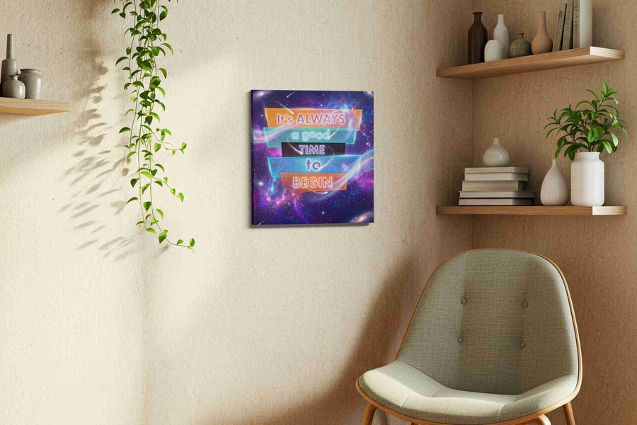 Cosmic Motivation motivational canvas print in a living room scene