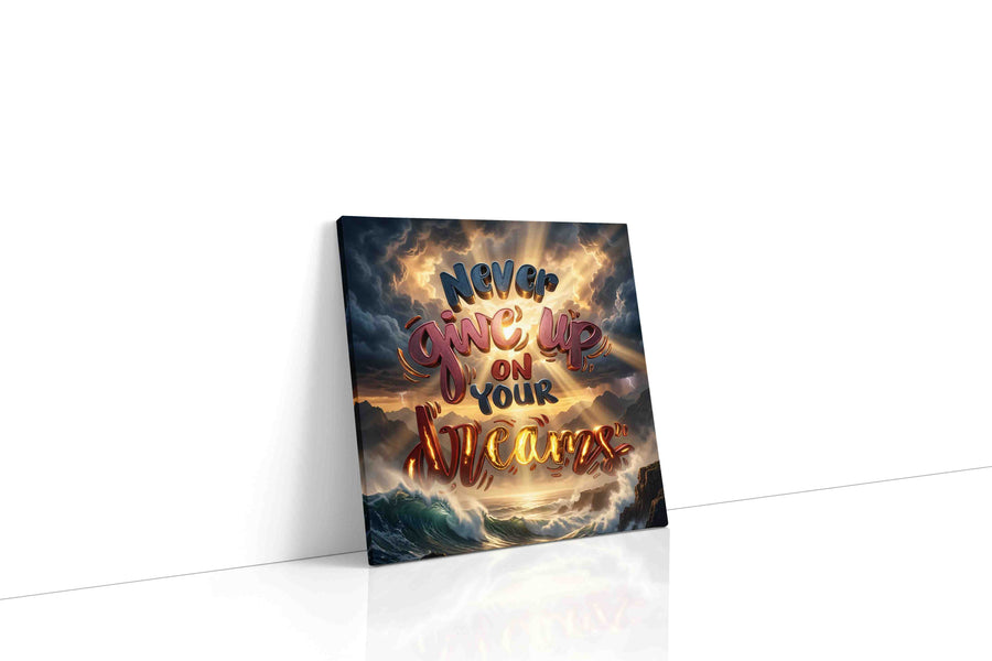 Dreams Amidst the Storm motivational canvas print, gallery-wrapped, ready to hang