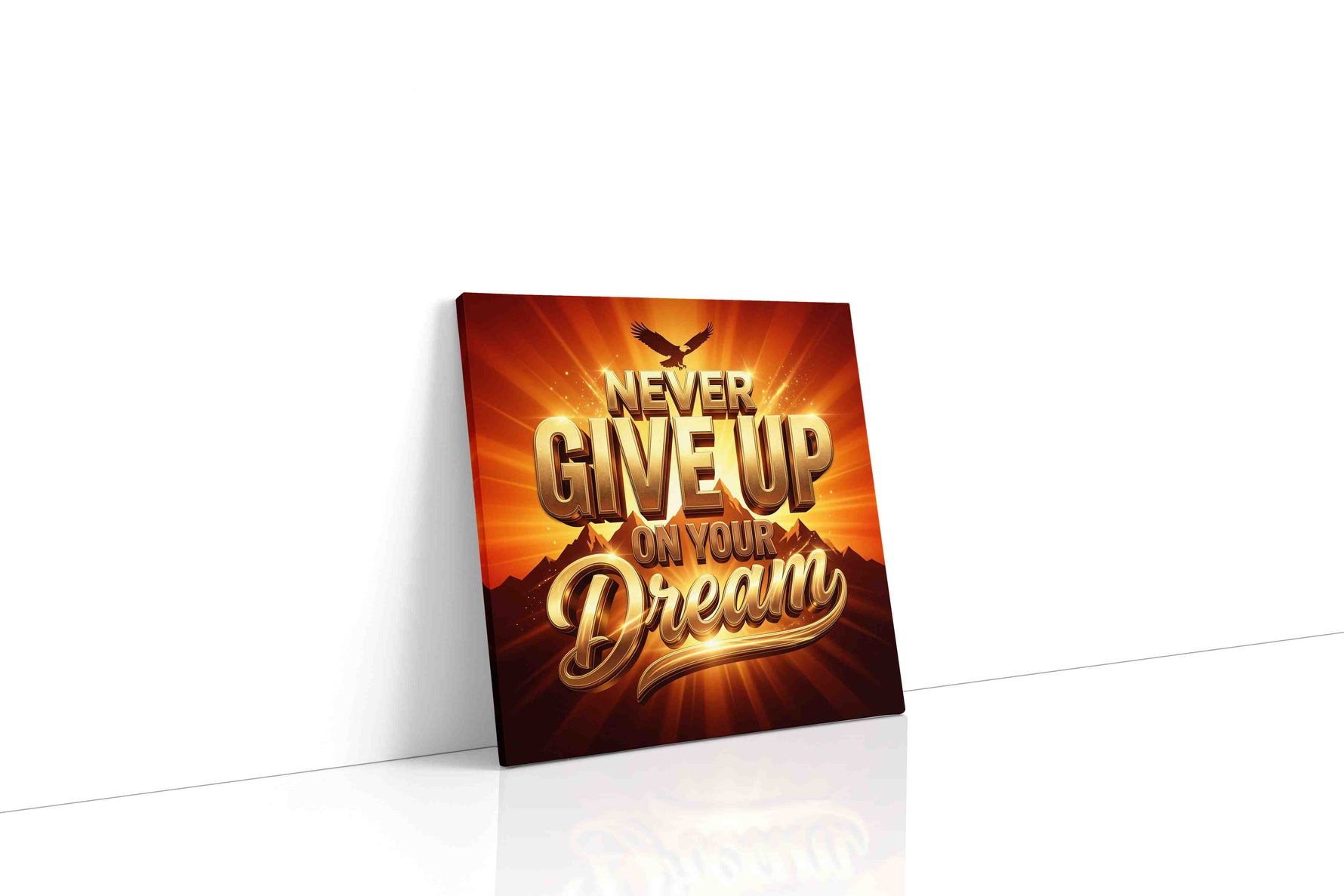 Dreams Take Flight motivational canvas print gallery-wrapped square canvas studio shot
