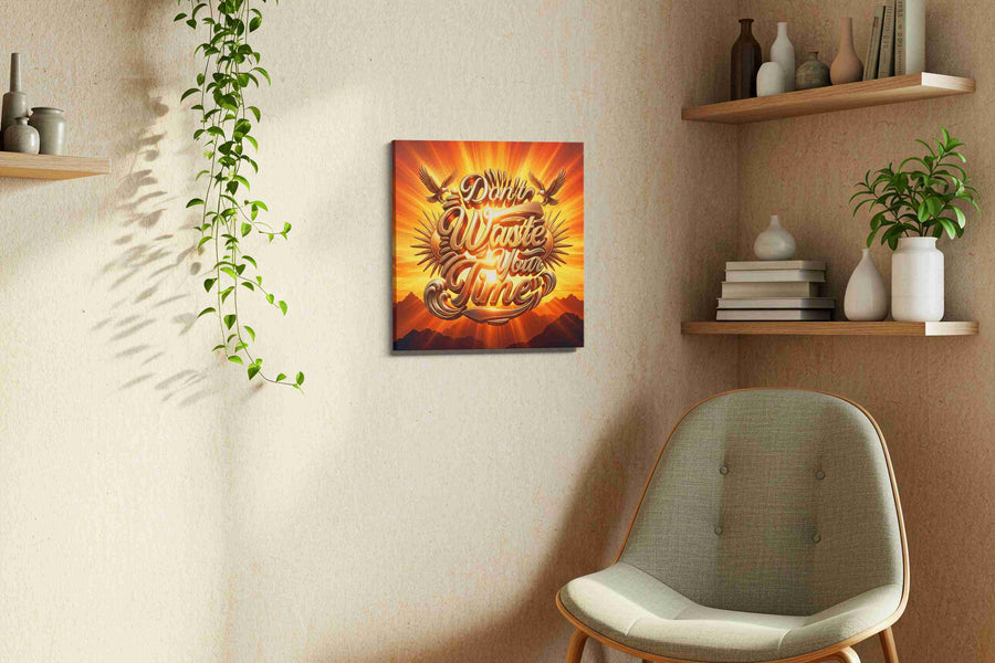 Eagles of Dawn Inspiration motivational canvas print, displayed in a living room