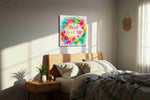 Everlasting Encouragement motivational canvas print, displayed in a bedroom