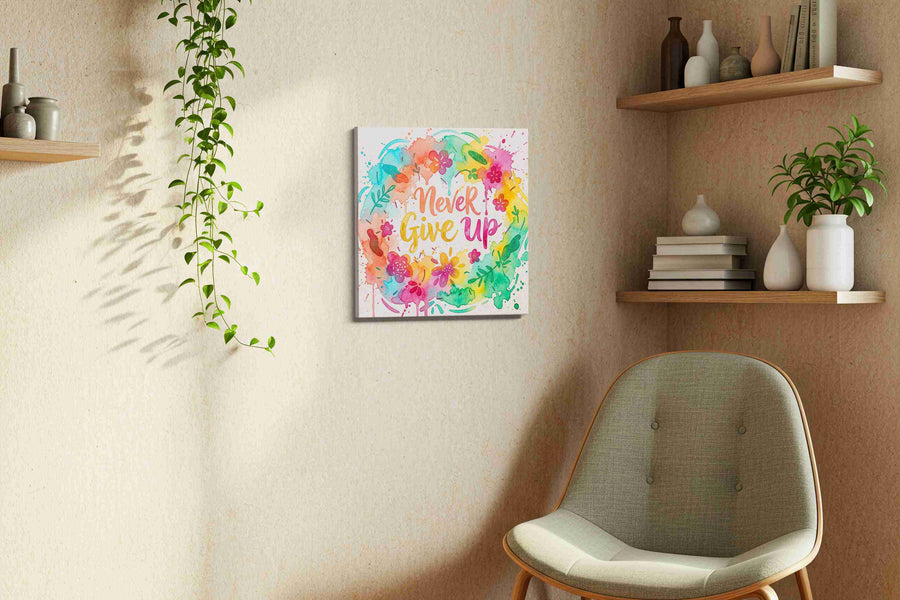 Everlasting Encouragement motivational canvas print styled in a living room