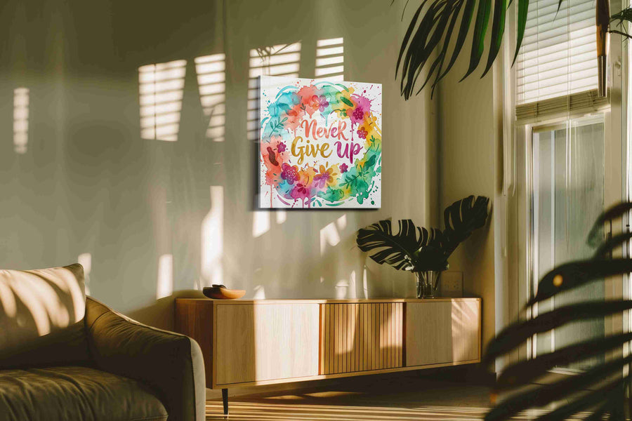 Everlasting Encouragement motivational canvas print, on wall, lifestyle preview