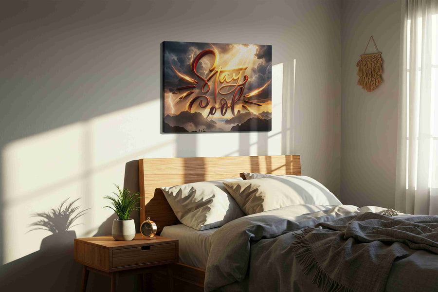 Luminous Reminders motivational canvas print, displayed in a bedroom