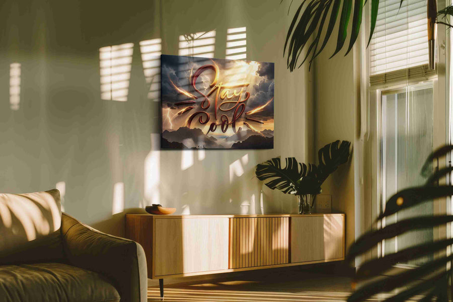 Luminous Reminders motivational canvas print in a contemporary interior mockup