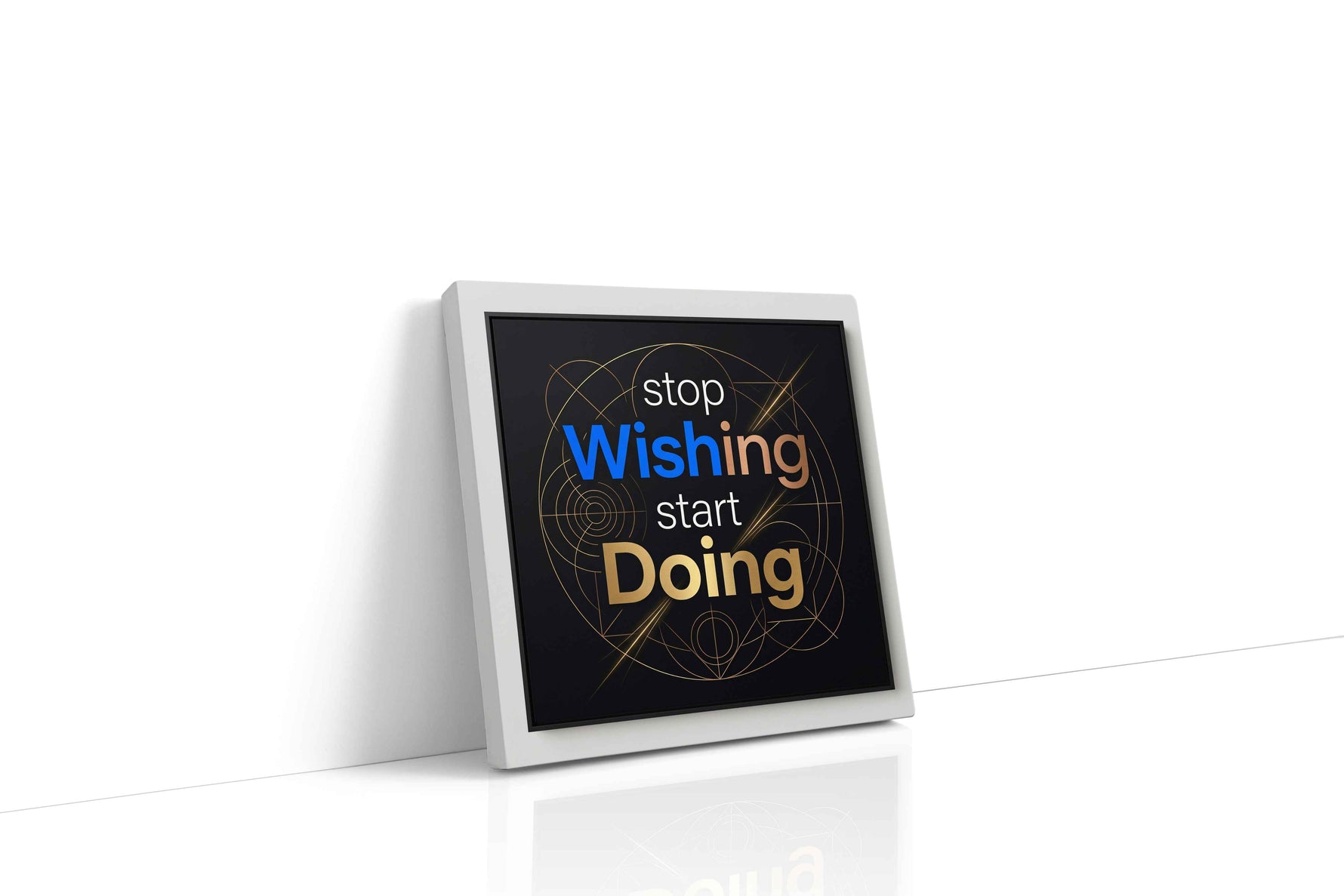 Momentum of Ambition motivational canvas print gallery-wrapped square canvas studio shot