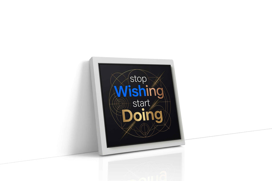 Momentum of Ambition motivational canvas print gallery-wrapped square canvas studio shot