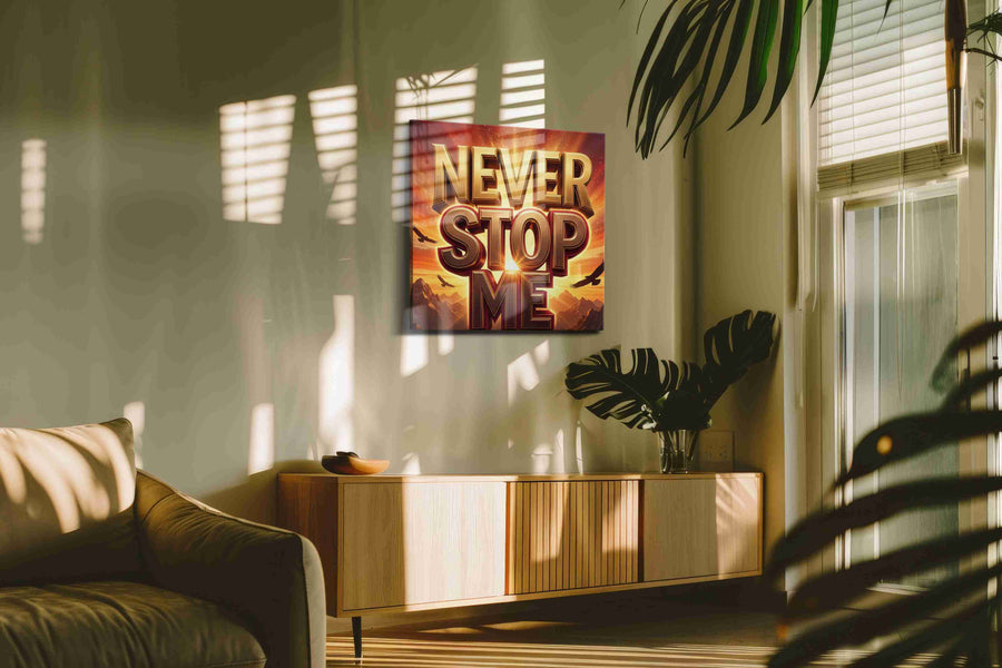 Rise of the Unyielding Spirit motivational canvas print in a hung canvas mockup
