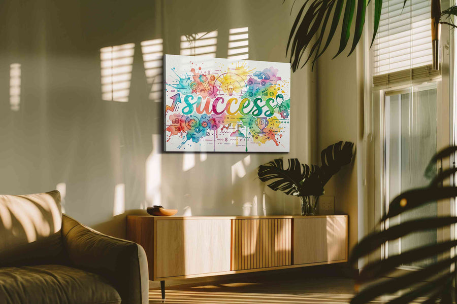 Vibrant Path to Success motivational canvas print, on wall, lifestyle preview