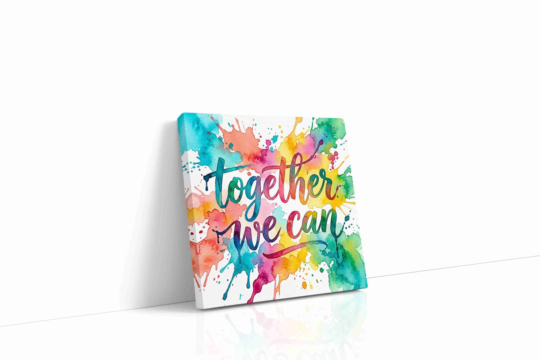 Vibrant Unity motivational canvas print gallery-wrapped square canvas studio shot