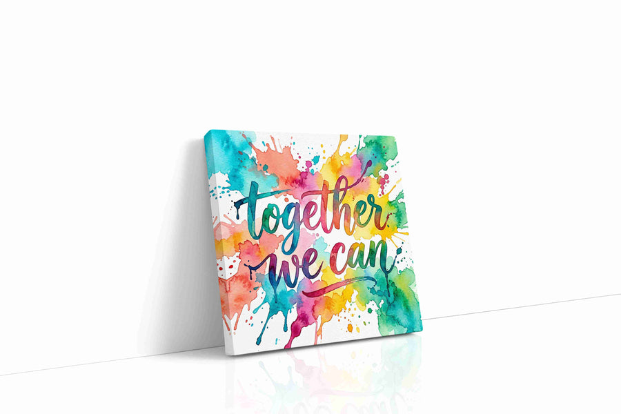 Vibrant Unity motivational canvas print gallery-wrapped square canvas studio shot