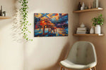 Harmonies of Light music canvas print, displayed in a living room