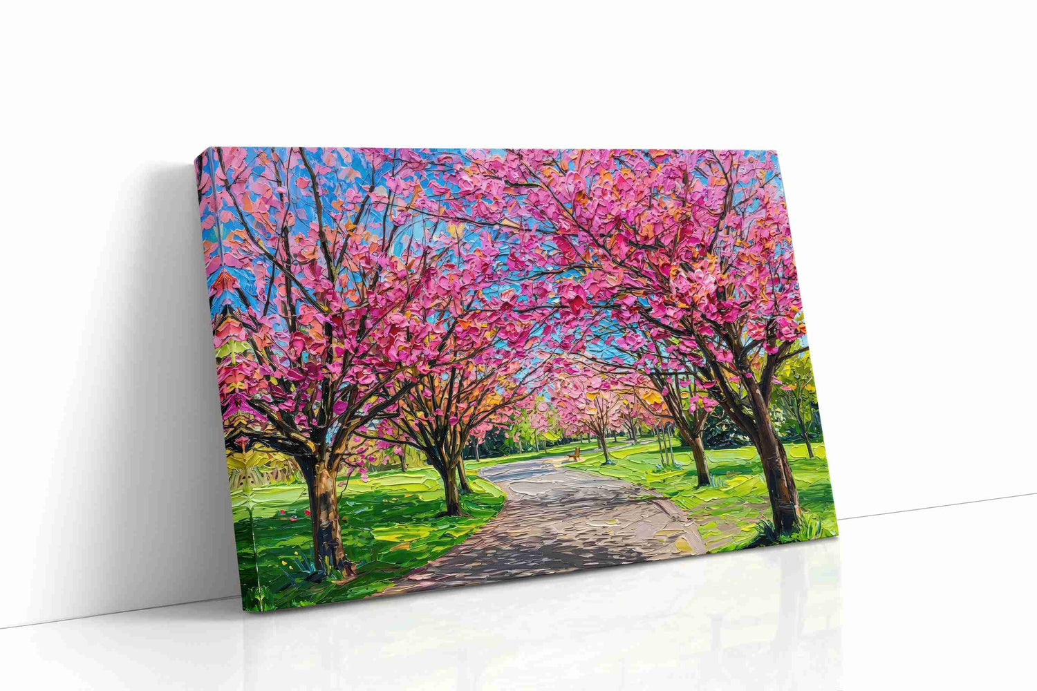 Blossoming Pathway of Tranquility spring canvas print, gallery-wrapped, ready to hang