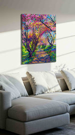 Blossoms of Joy nature canvas print, displayed in a living room