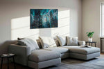 Enchanted Forest Glow fantasy canvas print, displayed in a living room