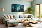 Enchanted Forest Glow fantasy canvas print, hanging on wall