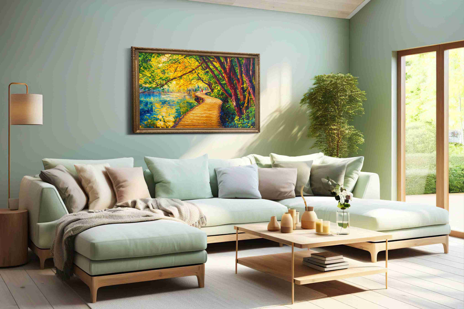 Pathway of Golden Dreams - Summer, Summer Wall Art, Seasonal Canvas Print, Bright Decor