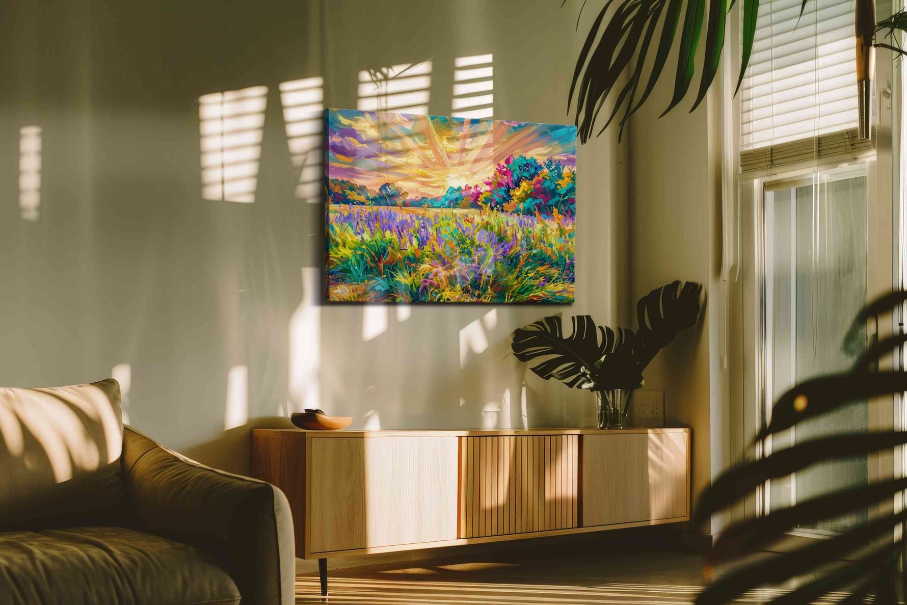 Radiant Meadow Symphony - Spring, Spring Wall Art, Seasonal Canvas Print, Fresh Decor