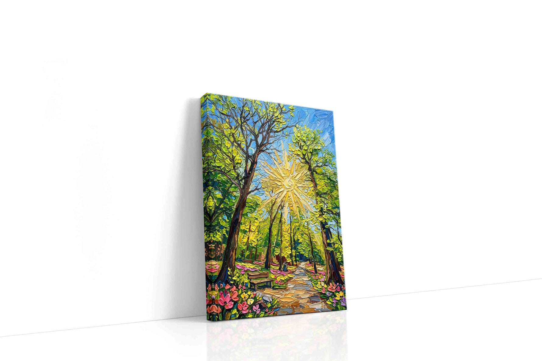 Sunlit Symphony in Bloom spring canvas print gallery-wrapped portrait canvas studio shot