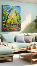 Sunlit Symphony in Bloom spring canvas print, hanging on wall