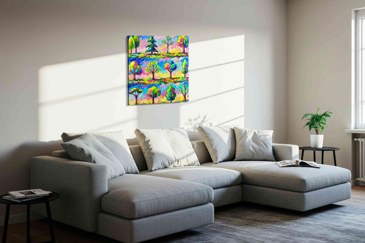 Symphony of Seasons spring canvas print, displayed in a living room